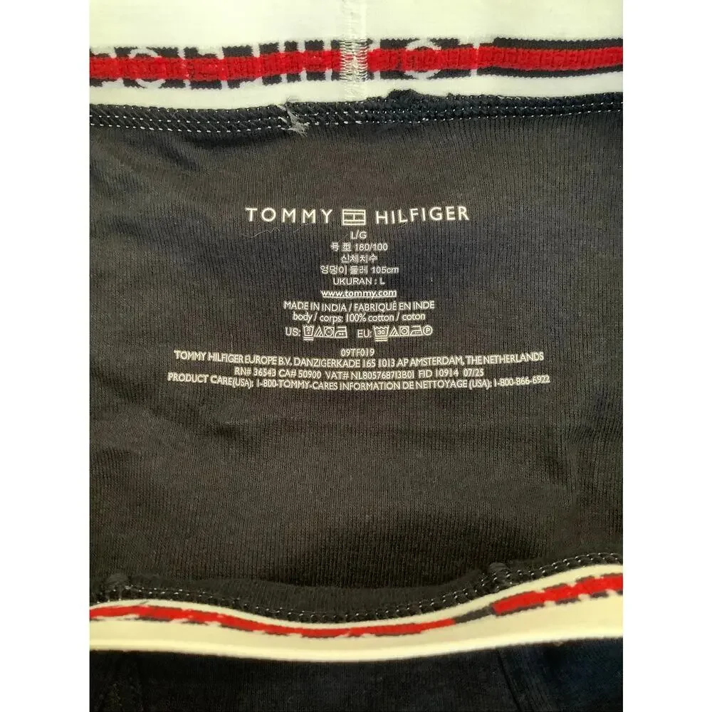 Tommy Hilfiger Men's L Blue Gray 4 Pack Cotton Classics Briefs Underwear V4-8